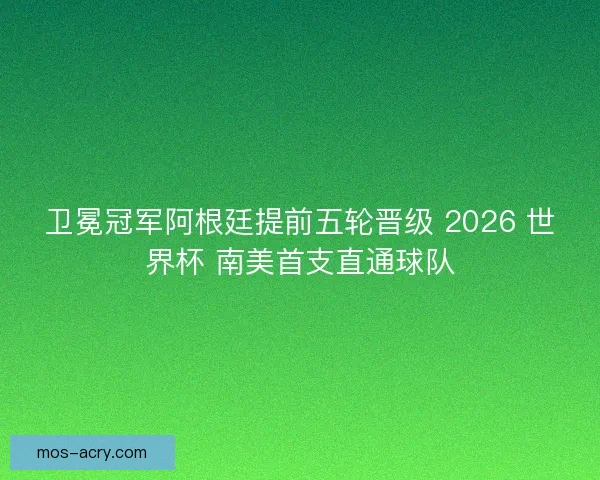 卫冕冠军阿根廷提前五轮晋级 2026 世界杯 南美首支直通球队