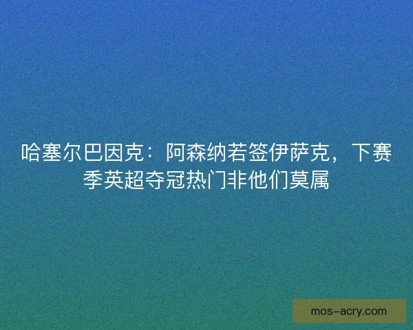 哈塞尔巴因克：阿森纳若签伊萨克，下赛季英超夺冠热门非他们莫属
